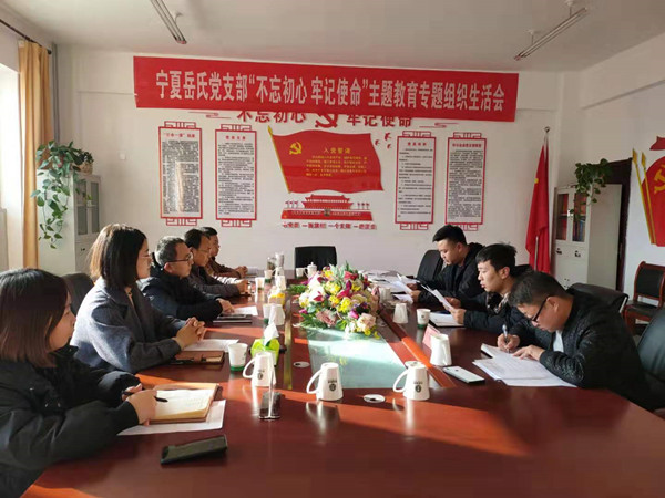 寧夏岳氏黨支部召開(kāi)“不忘初心，牢記使命”主題教育專(zhuān)題組織生活會(huì)
